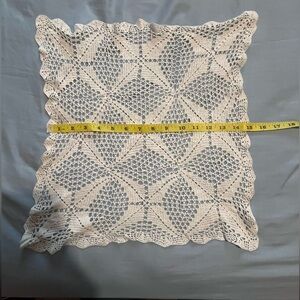 Homemade crochet tablecloth